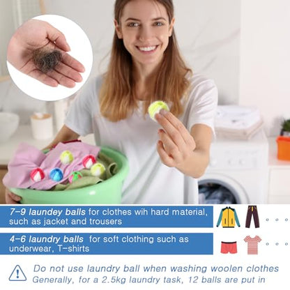 Blulu 12 Pieces Pet Hair Remover for Laundry, Stylish Color - color: Stylish Color