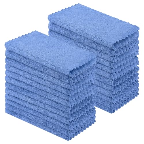 Kitinjoy 24 Pack Kitchen Cloths Dish Towels (10" x 10", Sky Blue) - color: Sky Blue, size: 10 X 10 inch- 24 Pack