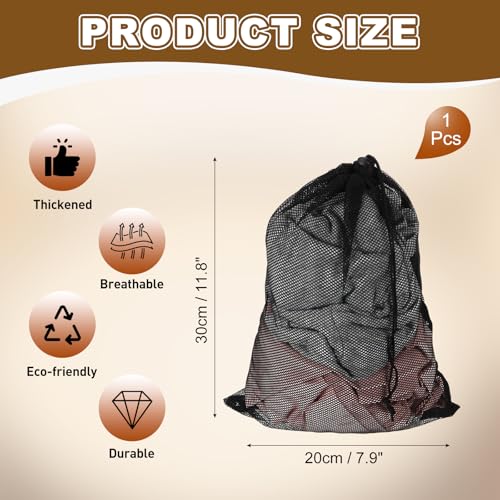 uxcell Mesh Laundry Bag, 7.9x11.8" Large Drawstring Net Laundry Bag Coarse Mesh for Washing Machine for College,Dorm, Travel, Family and Apartment Residents, Black - color: Black, size: 7.9x11.8"
