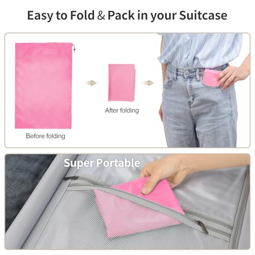 F-color Travel Laundry Bags - Dirty Clothes Travel Bag for Cruise, 24x36 in - color: 1-Pack, Pink
