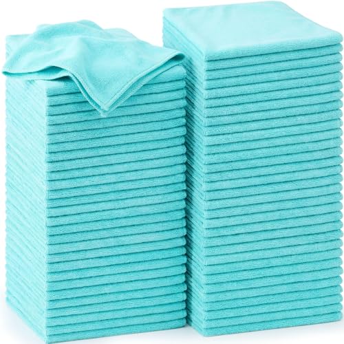 Nuenen Car Microfiber Clean Cloths, Teal Blue, 16 x 16 Inch, 60 Pcs - color: Teal Blue, size: 16 x 16 inches