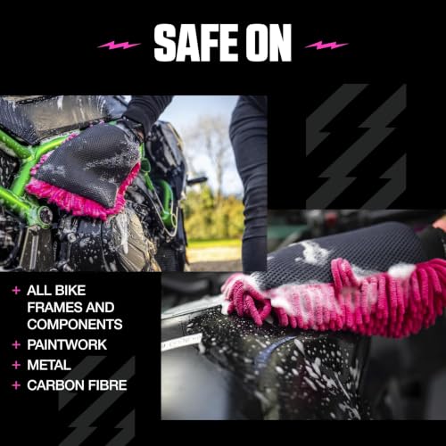 Muc-Off 2-in-1 Microfiber Wash Mitt - Chenille Cleaning Glove for Cars and Bikes - Waffle Sponge Design Removes Bugs and Tar