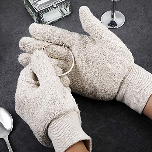 Syhood 3 Pairs Silver Jewelry Polishing Cleaning Gloves