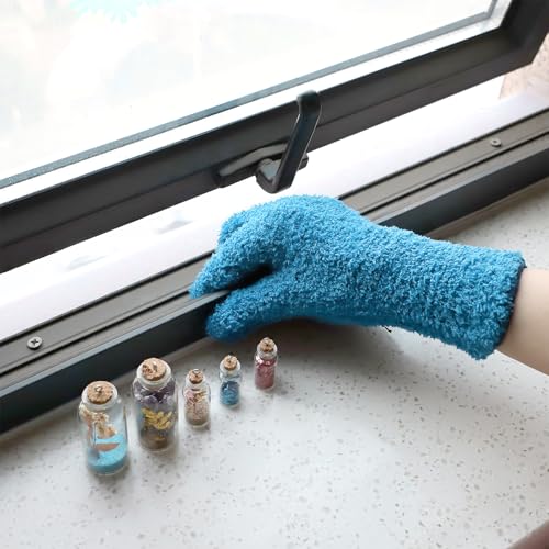 Patelai 2 Pairs Microfiber Gloves for Plants,Blue, Grass Green,X-Large - color: Blue, Grass Green, size: X-Large
