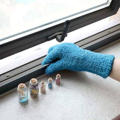 Patelai 2 Pairs Microfiber Gloves for Plants,Blue, Grass Green,X-Large - color: Blue, Grass Green, size: X-Large