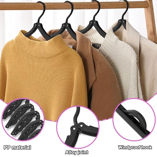24PCS Travel Hangers,Portable Folding Clothes Hangers,with Clotheslines