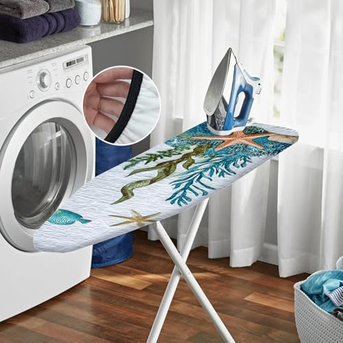 Nuxovilar Sea Creature Ironing Board Cover 15x54 Inches Polyester - color: Yye01850, size: 15×54 inch