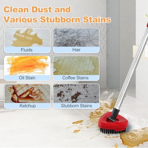 2 Pack Upgrade Scrub Brush for O Ceda Rinseclean 2 Tank,Hard Bristle Scrub Brush Attachment,Scrubber Mop Head for Bathroom Kitchen Wall Tile Floor Cleaning - color: Red