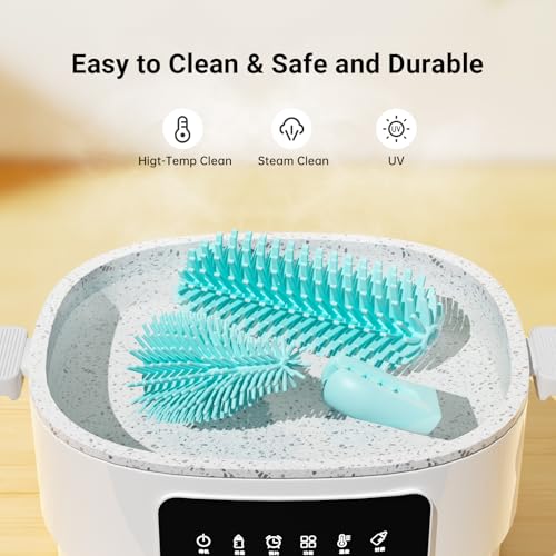 Aynmer Baby Bottle Brush Cleaner Set - 10 In 1 Travel Bottle Cleaning Brush Kit with Silicone Bottle Brush, Nipple Brush, Soap Dispenser, Portable Drying Rack, Breast Pump & Bottle Cleaning Kit -Green - color: Lake Green