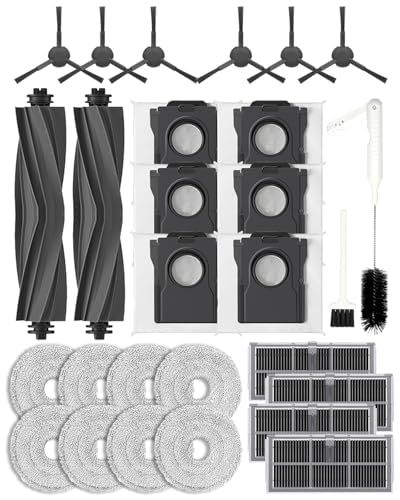 X30 Ultra Replacement Parts for Dreame L10s Pro Ultra Heat/l10s ultra gen 2/D30 Ultra /L40s Ultra CE &Mova E30,Accessories: 2*Main Brush,6*Dust Bags,8*Mop,4 HEPA Filter - size: X30