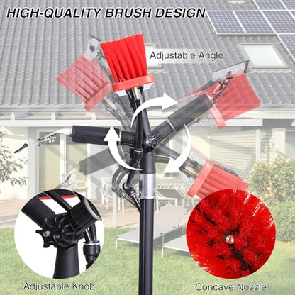 24FT Solar Panel Cleaning Brush with Telescopic Water Fed Pole
