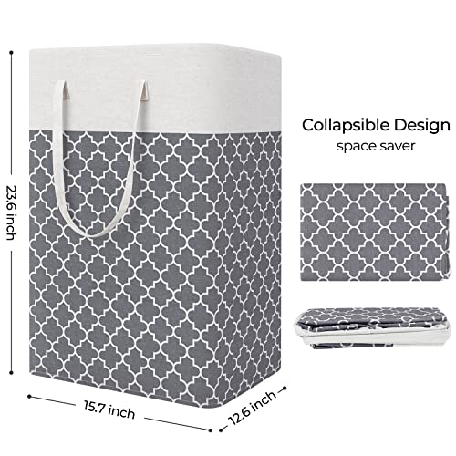 StorageRight Laundry Basket Hamper, 75L Clothes Storage, Clover Grey - color: Clover Grey, size: 75L