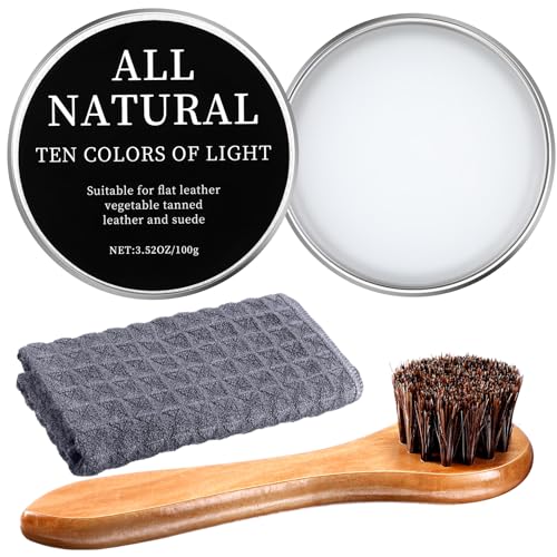 Mimorou 3 Pcs Baseball Glove Cleaning Kit Glove Conditioner 3.5 oz Brush and Microfiber Towel Leather Conditioner for Baseball Glove Moisturizing Softball Glove Maintenance