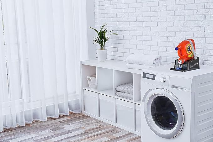 Skywin Liquid Laundry Detergent Holder Stand - 1 Pack - Black with Print - color: Black/White Print