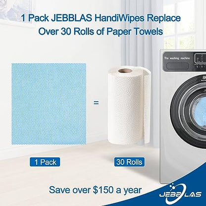JEBBLAS Disposable Dish Towels and Cloths, Reusable Wipes, 50 Count/Pack, Green - color: Green