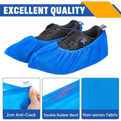 300 Pack(150 Pairs) Shoe Covers Disposable, Non-woven Fabric Shoes Covers - color: 300 Pack(150 Pairs)