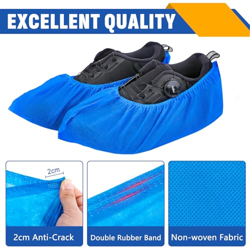 600 Pack(300 Pairs) Shoe Covers Disposable, Non-woven Fabric Shoes Covers - color: 600 Pack(300 Pairs)