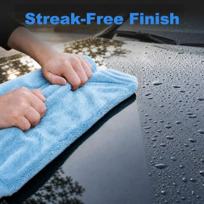 JOYMOOP Car Drying Towels,High-Density Microfiber Towel for Car, Blue - color: New Car Towels - Blue, size: 35.4" x 23.6" - 3pcs