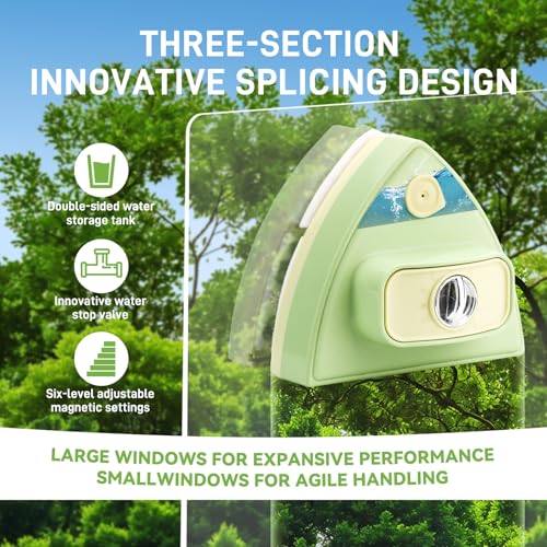 Double-Sided Magnetic Window Cleaner, Green - color: Green