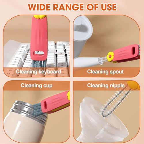 3 in 1 Cup Lid Cleaning Brush, Multifunctional Cleaning Brush Portable Cup Lid Cleaner for Bottle Gap Tight Spaces Cup, Portable Cup Lid Cleaner, 1 Pcs Green - color: 1 Pcs Green