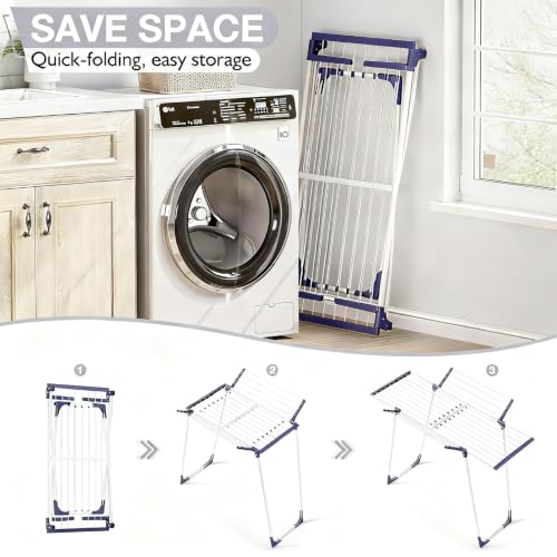 APEXCHASER Clothes Drying Rack, Drying Rack Large Space with 2 Wings - style: 2 Wings