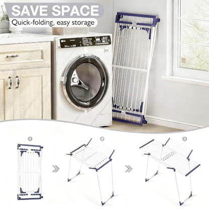 APEXCHASER Clothes Drying Rack, Drying Rack Large Space with 2 Wings - style: 2 Wings