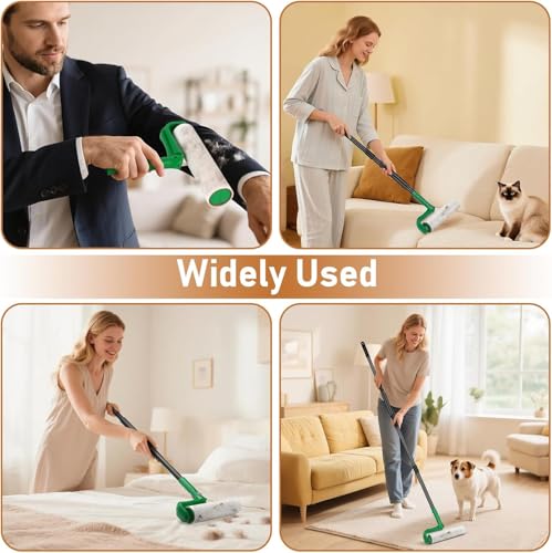 VOUBIEN 10" Large Lint Roller for Pet Hair,Giant Roller for Floor,Carpets - color: Green