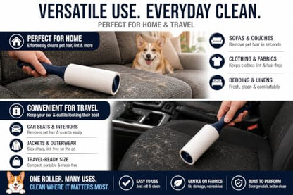 Extra Sticky Lint Roller for Pet Hair, 6 Pack 600 Sheets - size: 6 Packs