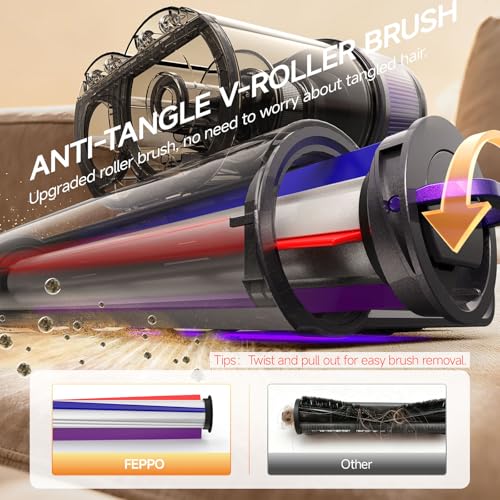 FEPPO Mattress Vacuum Cleaner PRO, 4-in-1 16Kpa Bed Vacuum with UV-C Light - color: Grey/Purple