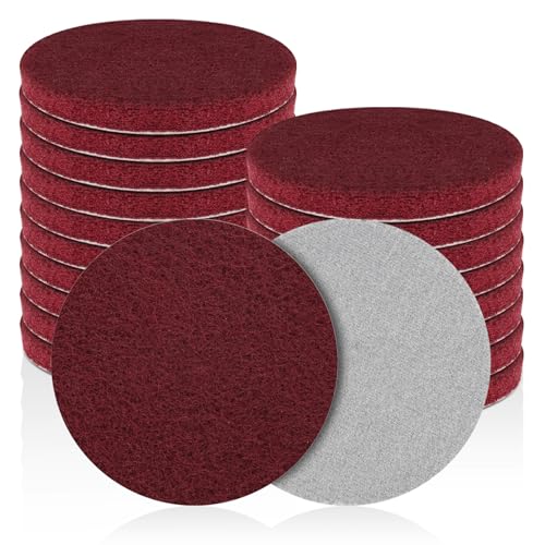 5 Inch Hook and Loop Scuff Discs, 10Pcs 320-400 Grit Scouring Pads - color: Red 10pcs
