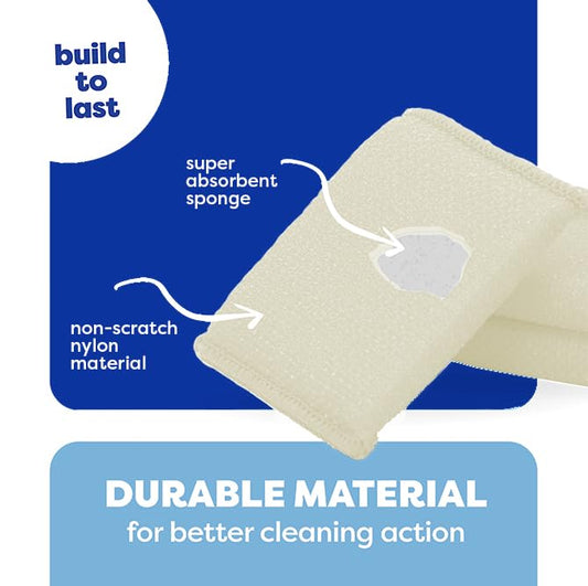 Multi-Purpose Scouring Pad by Scrub-It - Non-Scratch Cleaning Dobie Pads for Pots, Pans, Dishes, Utensils & Non-Stick Cookware - Sponge Scrubbers Use for Kitchen, Bathroom & More (6 Pack) - size: 6 Pack