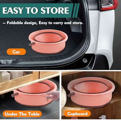 Collapsible Bucket 1.3 Gallon/5L Small Capacity Foldable Cleaning Buckets - color: Small Pink