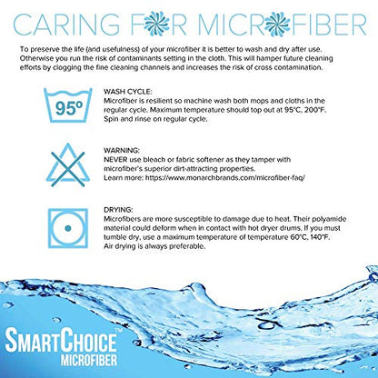 Arkwright Microfiber Cleaning Dusting Mitts - (Pack of 6) Smart Choice Quick Dry Dust Mitt Glove, Duster for Home Furniture, Car and Household Polishing, Blue