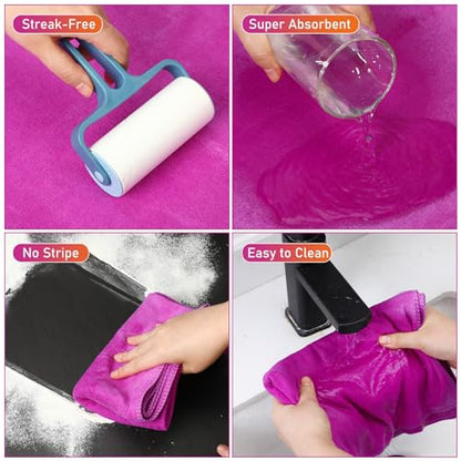 Newwiee 3 Pcs Extra Large Microfiber Cleaning Cloth - color: Purple