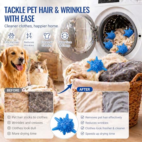 Qinyoung 12 Pcs Silicone Dryer Balls Reusable Laundry Agitator Balls for Washer or Dryer 2.36inch Reusable Wrinkle & Pet Hair Reducer for Washing Machine