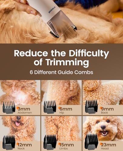 oneisall Dog Grooming Vacuum - 15000Pa Suction, Captures 99% Pet Hair to Reduce Shedding, Dog Grooming Clippers & Quiet Brush (≤59dB) with 4 Accessories, 2L Dust Canister for Home Cleaning - color: Blue