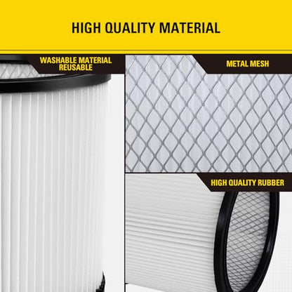 Stanley High Efficiency Shop Vac Filter, Fits Most 5-18 Gal Vac, 08-2566B - style: High Efficiency Filter
