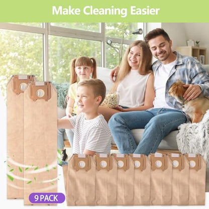9 Pack Type LW HEPA Vacuum Cleaner Bags Replacement for Oreck Magnesium Upright Vacuum LWPK6OH LWPK25OH LWPK3OH
