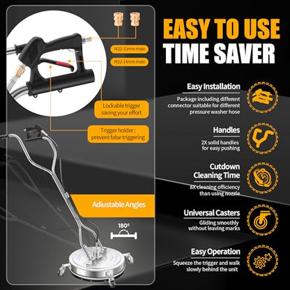 LidoDola 20'' Pressure Washer Surface Cleaner, Power Washer Accessory - size: 20 Inch Silver 1