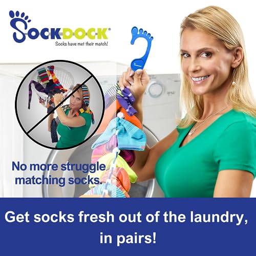 Sock Laundry Solution for Washing Drying & Storing Socks in Pairs, Clip & Hold Socks in Washer Dryer & Closet 2-Pack - color: Dark Blue