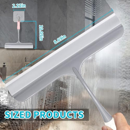 3pcs mini Squeegee Shower Squeegee for Glass Doors, with 3 Adhesive Hooks, Squeegee for Shower Glass Window Cleaning Squeegee Glass Shower Door for Car Window Wiper Mirror Windshield