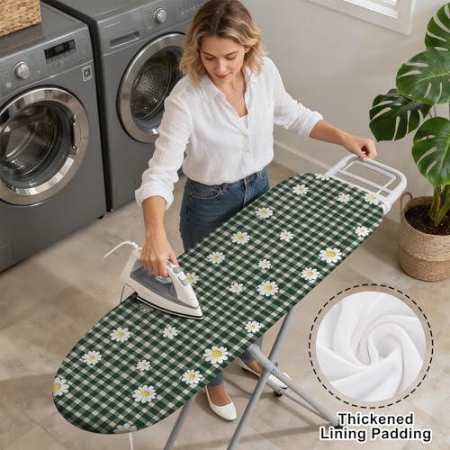 Ironing Board Cover 15"x54"，Standard Ironing Board Replacement Cover，Easy Fit - color: Grass Green, size: 15"x54"