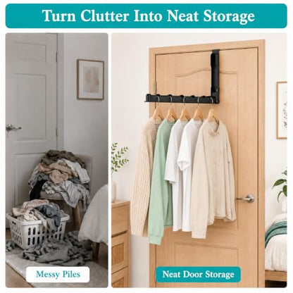 3 Pack Foldable Over Door Hanger Racks with 11 Hanging Slots
