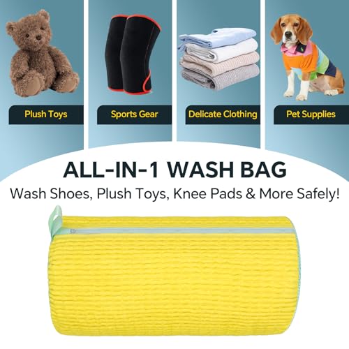 Shoe Washing Machine Bag: 2 Pack Reusable Shoes Cleaning Bags, Yellow - color: Yellow