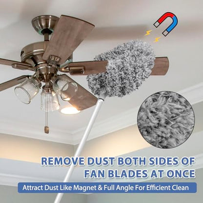 FONUNO Ceiling Fan Cleaner Duster High Ceiling Extended Fan Blade Cleaner - color: Gray