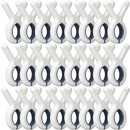 24 Pack Beach Towel Clips with Strong Anti-Rust Springs,Heavy Duty Towel Clips,Plastic Laundry Clothes Pins to Keep Your Towel, Clothes, Blankets to Dry on Clothesline and Hanging Rack (Blue) - color: 24 Pack Blue