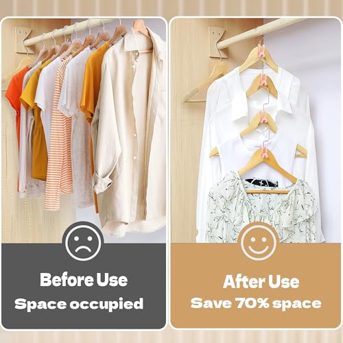 Mlici 60pc Space-Saving Hanger Hooks, Hanger Connector Hooks for Dorm, Pink - color: Pink