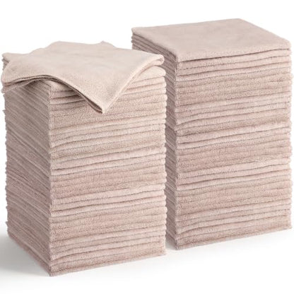 Nuenen Car Microfiber Clean Cloths, Khaki, 16 x 16 Inch, 60 Pcs - color: Khaki, size: 16 x 16 inches