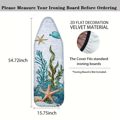Nuxovilar Sea Creature Ironing Board Cover 15x54 Inches Polyester - color: Yye01850, size: 15×54 inch