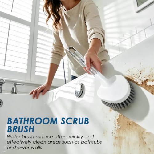 3 Pack Heavy Duty Scrub Brush for Cleaning & Grout Brush (Crystal Gray) - color: Crystal Gray